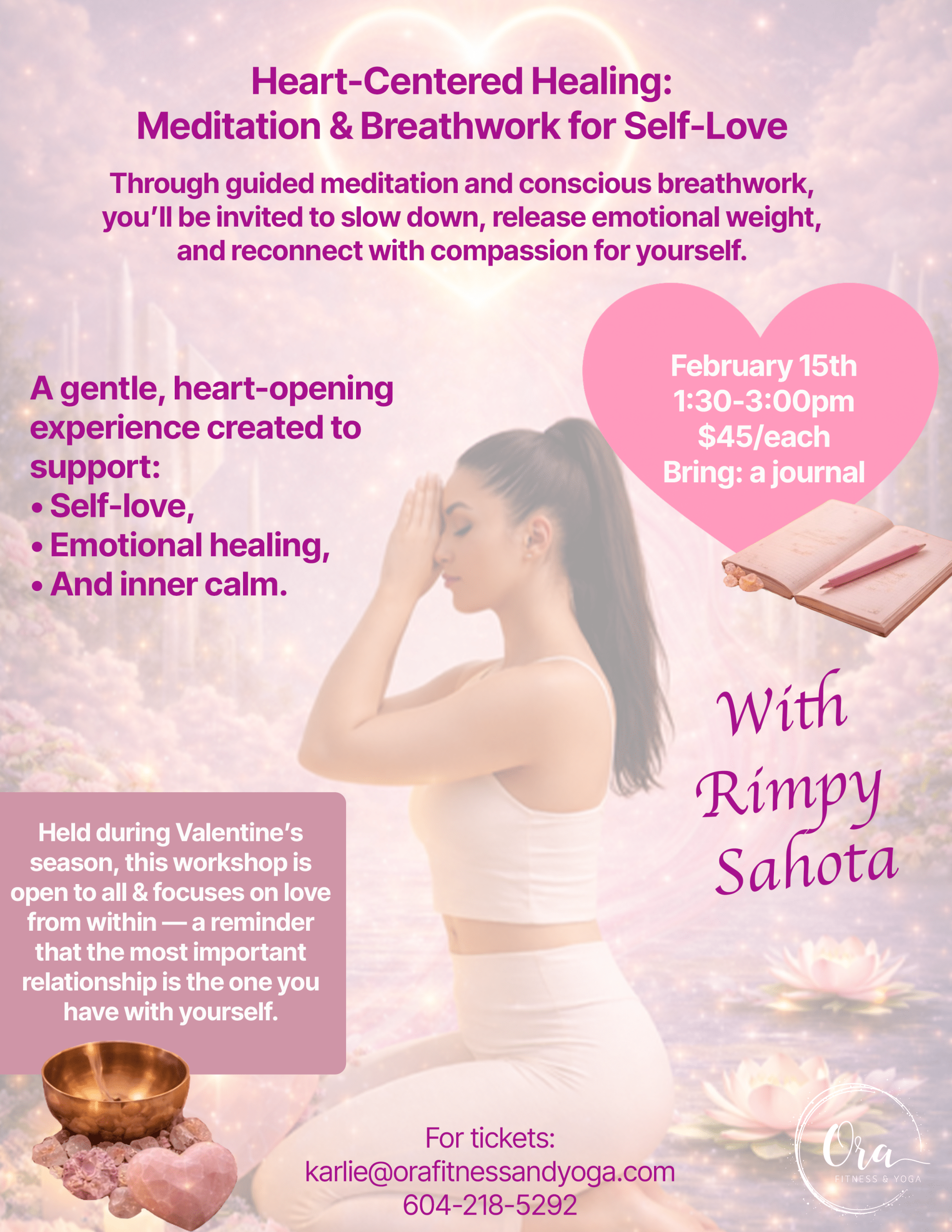 Heart-centered Healing Meditation and Breathwork Poster heart-centered healing meditation & breathwork