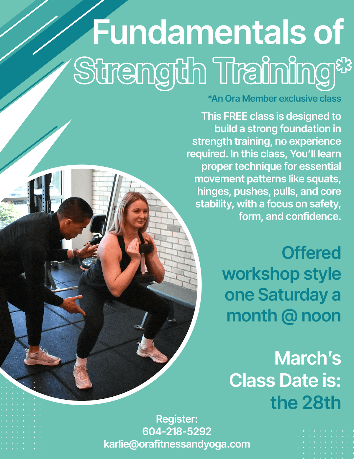 Fundamentals of Strength Training Class Poster March