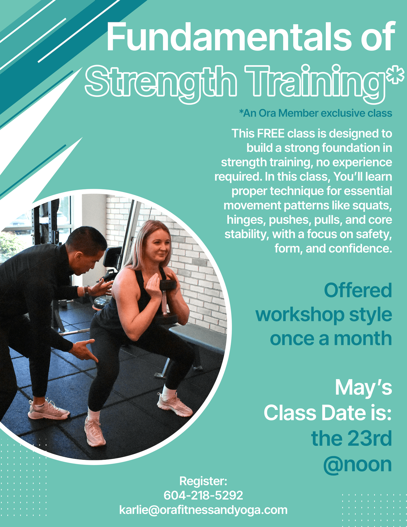 Fundamentals of Strength Training Class Poster May